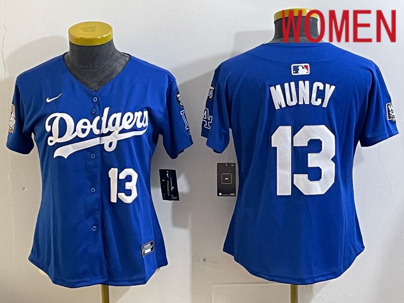 Women Los Angeles Dodgers #13 Muncy Blue Game 2024 Nike MLB Jersey style 11218